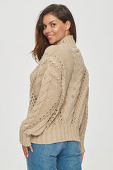 Jersey de cuello alto modelo 201816 Makadamia