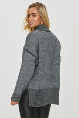 Jersey de cuello alto modelo 201820 Makadamia