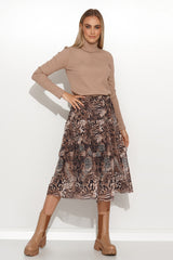 Jersey de cuello alto modelo 158375 Makadamia