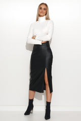 Jersey de cuello alto modelo 158377 Makadamia