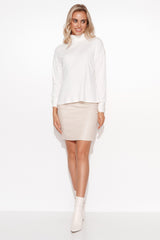 Jersey de cuello alto modelo 170924 Makadamia