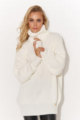 Jersey de cuello alto modelo 185212 Makadamia