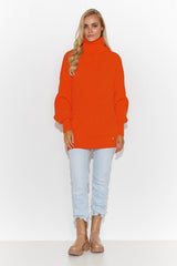 Jersey de cuello alto modelo 185213 Makadamia