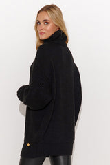 Jersey de cuello alto modelo 185989 Makadamia