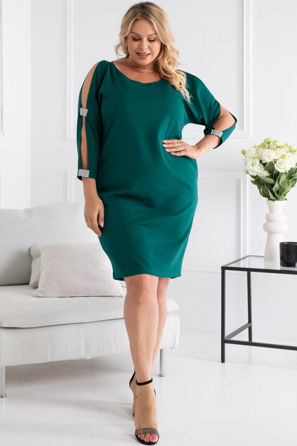 Vestido talla grande modelo 191382 Karko