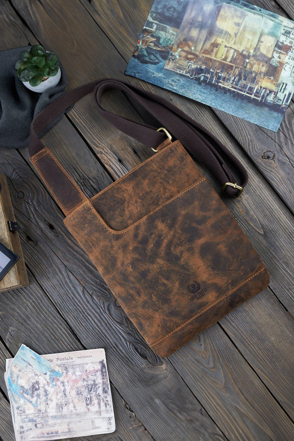 Bolso de piel natural modelo 191538 Galanter