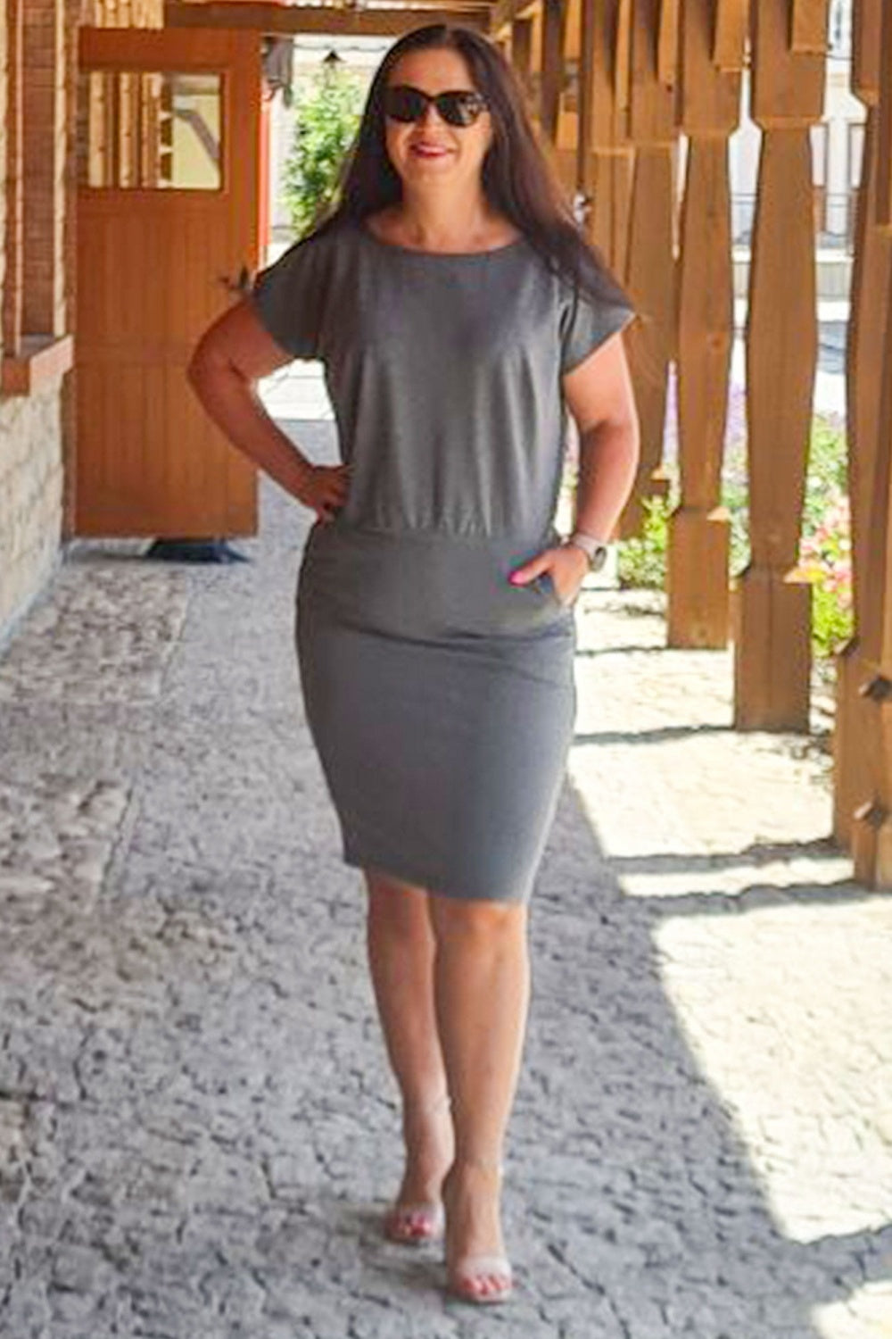 Vestido talla grande modelo 198771 Karko