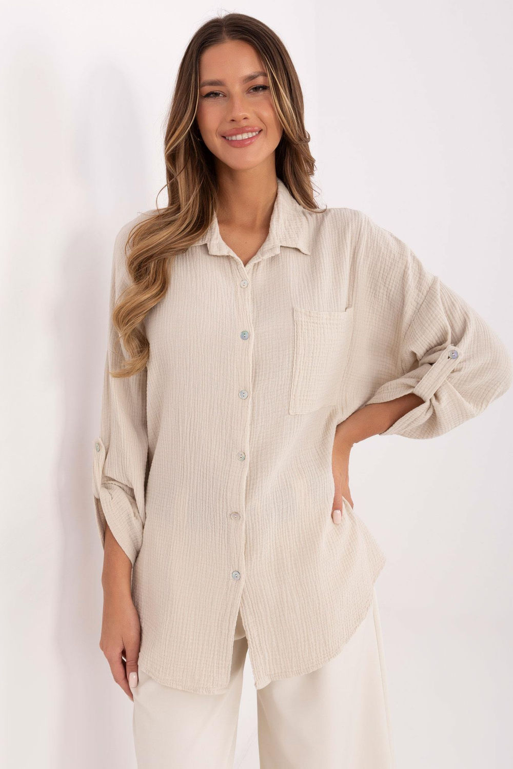 Camisa de manga larga modelo 210011 Italia Moda