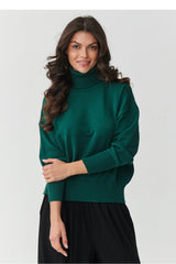 Jersey de cuello alto modelo 217396 Makadamia