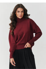 Jersey de cuello alto modelo 217397 Makadamia