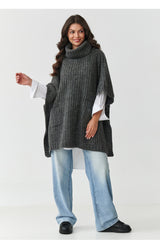Jersey de cuello alto modelo 217653 Makadamia