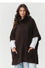 Jersey de cuello alto modelo 217654 Makadamia