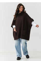 Jersey de cuello alto modelo 217654 Makadamia