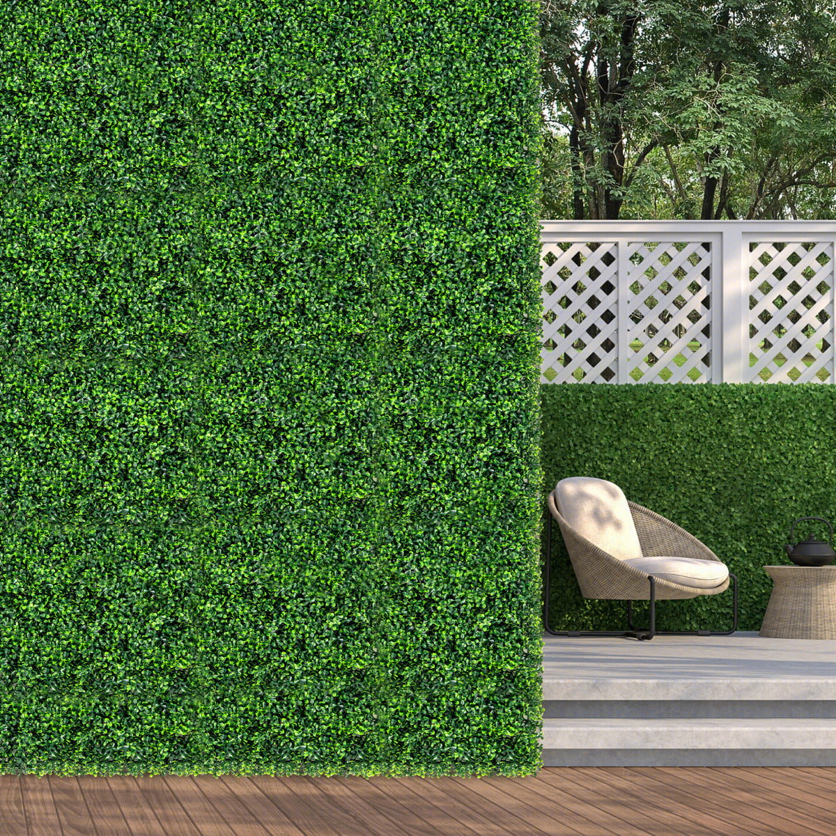 12 Piezas de Paneles Artificiales de Buxus de 50 x 50 CM Paneles de Pared de Césped de Fondo Verde con Protección Solar para Jardín y Patio