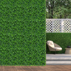 12 Piezas de Paneles Artificiales de Buxus de 50 x 50 CM Paneles de Pared de Césped de Fondo Verde con Protección Solar para Jardín y Patio