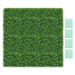 12 Piezas de Paneles Artificiales de Buxus de 50 x 50 CM Paneles de Pared de Césped de Fondo Verde con Protección Solar para Jardín y Patio