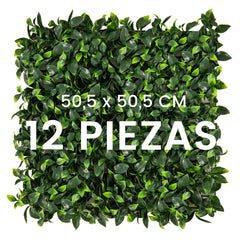 12 Piezas de Paneles de Pared de Césped Artificial 50 x 50 cm Paneles de Hiedra Topiaria Gardenia Falsa Fondo de Pared de Vegetación