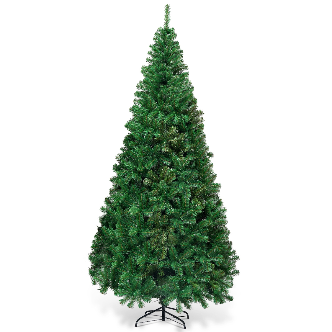 210cm Árbol de Navidad Artificial con Base Metálica Material PVC Decoración para Navidad Hogar Fiesta Verde