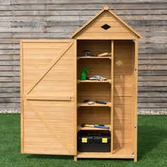 Caseta de Herramientas Cobertizo de Jardín Armario de Madera Compartimiento de Almacenaje 70x35,5x176 cm
