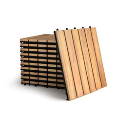 10 Azulejos de Madera de Acacia para Veranda de Interior y Exterior Marrón 30 x 30 x 2,5 cm