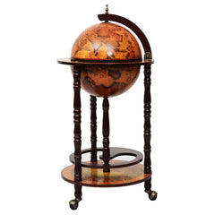 Globo Minibar Botellero Vintage Estante de Vino Carrito de Bar con Ruedas