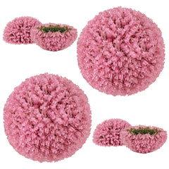 2 Bolas de Topiario de Plantas Artificiales Decorativas de Eucalipto Morado Sintético de 44 cm con 7 Capas de Hojas Esfera de Jardín Rosa