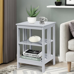 2 Mesilla de Noche con Barras de Refuerzo y Estructura Estable para Dormitorio Salón Pasillo 40 x 40 x 61 cm Blanco