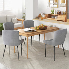 Juego de 2 Sillas de Comedor con Patas de Metal y Almohadillas Ajustables Silla de Cocina Moderna para Sala de Estar 60 x 52 x 80 cm Gris