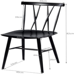 Juego de 2 Sillas de Metal para Comedor Silla Lateral en Forma de X para Bistro Café y Bar Carga 150 kg 40 x 53 x 82 cm Negro