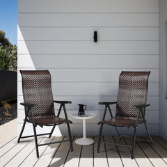 2 Sillas Plegables en Ratán para Patio Sillas Portátiles de Mimbre Altura Regulable para Jardín Balcón Exterior 69 x 58 x 85-112 cm
