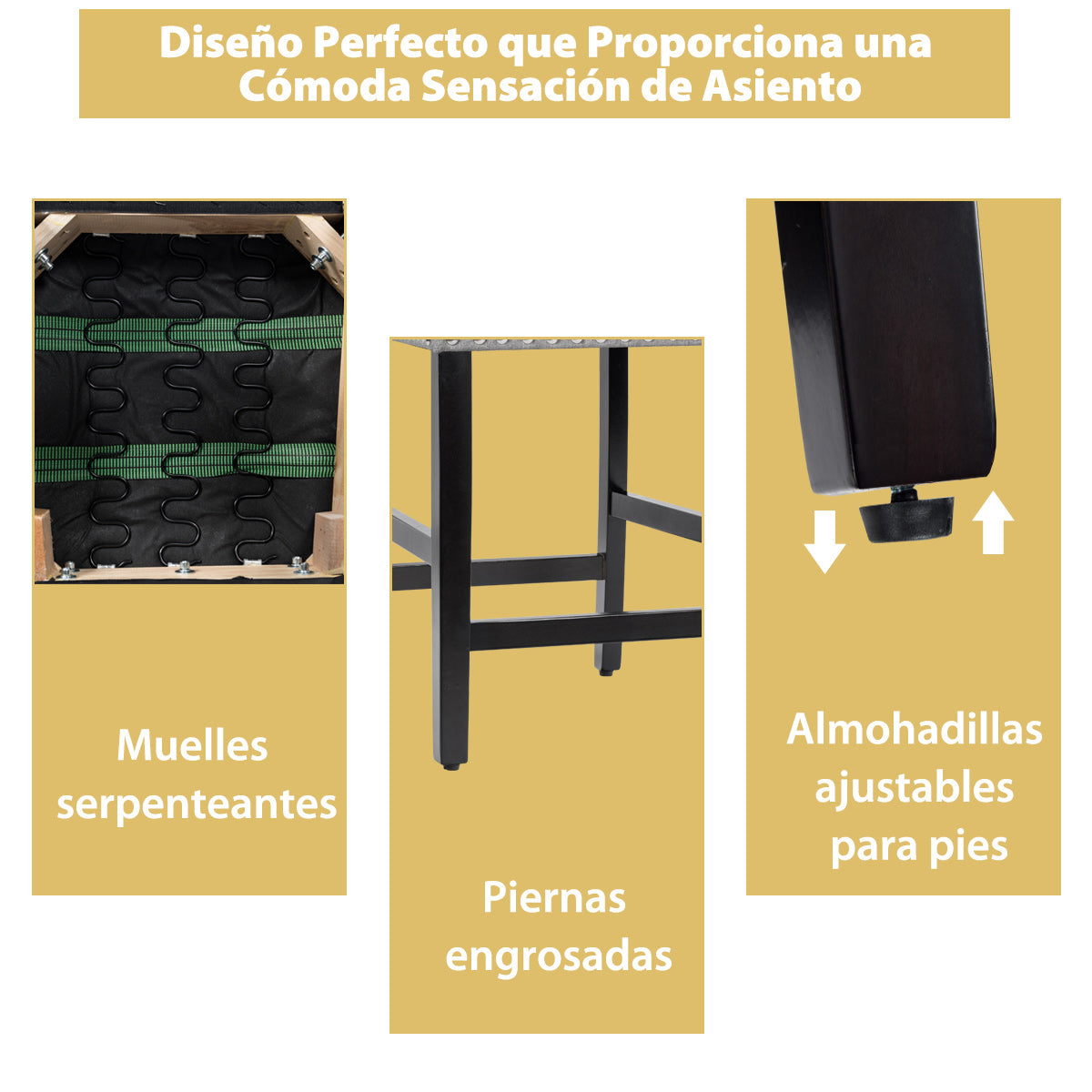 Juego de 2 Taburetes de Bar de Altura de Mostrador con Patas de Madera de Tela de Lino Transpirable para Cocina 42,5 x 53 x 96 cm Gris
