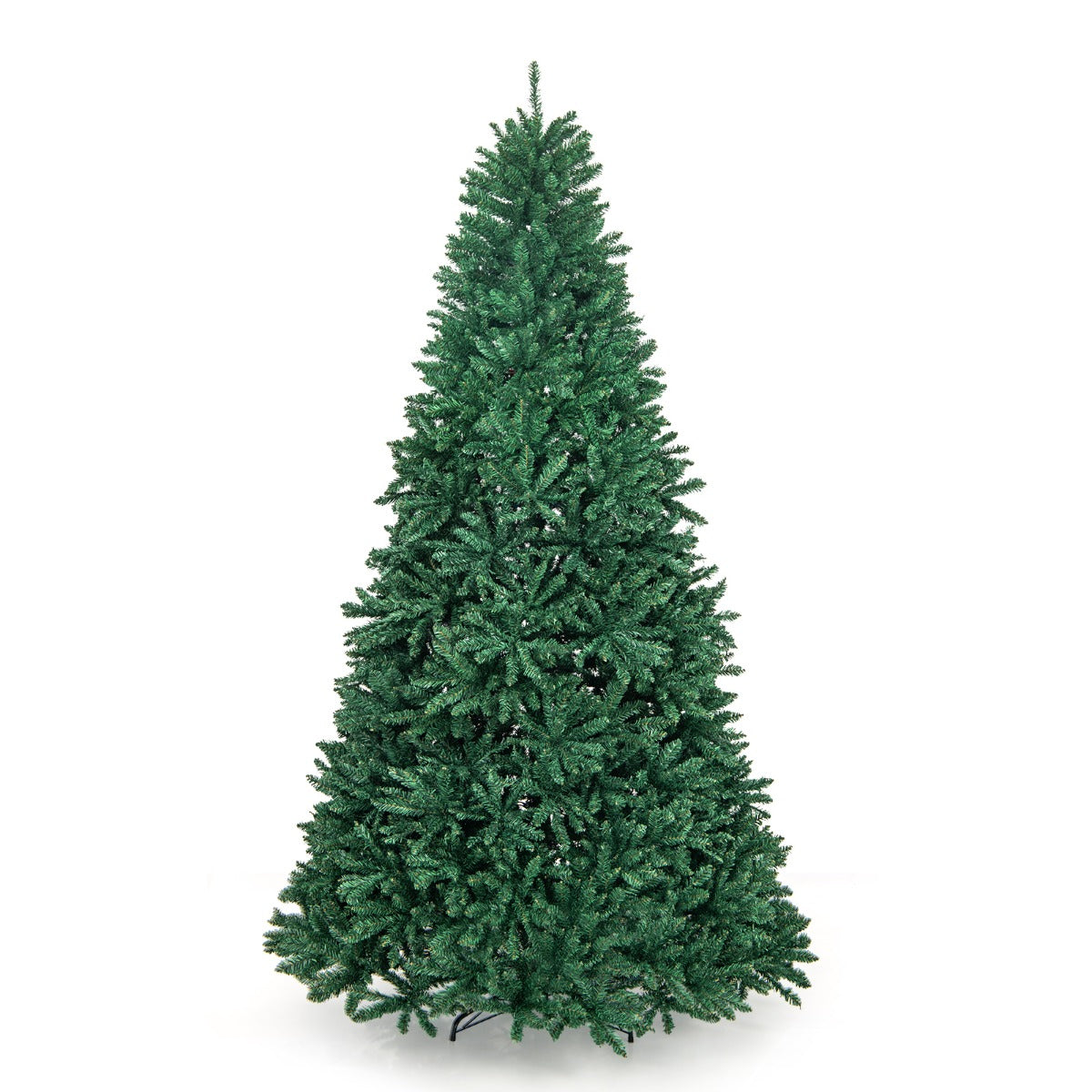 2,70m Árbol de Navidad Abeto Artificial No Iluminado con Base Plegable de Metal Decoración para Casa Oficina