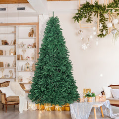 2,70m Árbol de Navidad Abeto Artificial No Iluminado con Base Plegable de Metal Decoración para Casa Oficina