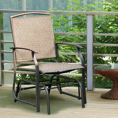 2 Mecedoras de Exterior con Estructura de Metal para Patio Jardín Veranda Piscina Césped Marrón 58 x 70 x 94 cm