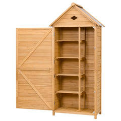 Caseta de Herramientas Cobertizo de Jardín Armario de Madera Compartimiento de Almacenaje 70x35,5x176 cm