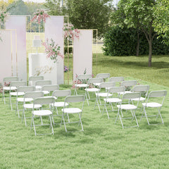 4 Sillas Plegables Portátil para Patio con Asiento y Respaldo de Plástico Marco de Metal Carga 350 kg Ligeras para Hogar Oficina Bodas