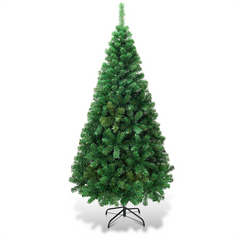 1,5m Árbol de Navidad Artificial con Base Metálica Material PVC Hogar Abeto Verde