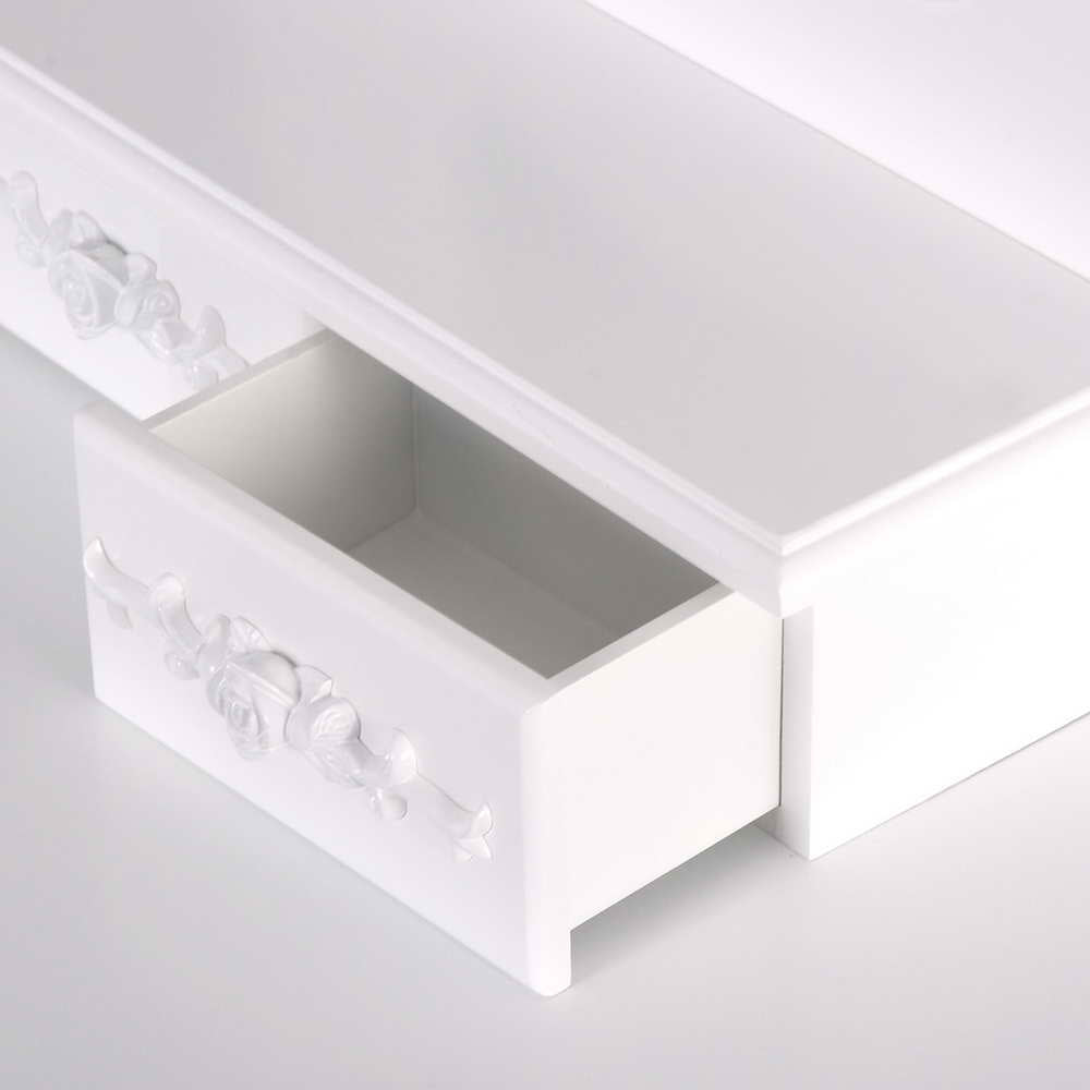 Tocador de Maquillaje Escritorio Mesa con Taburete Espejo y 3 Cajones