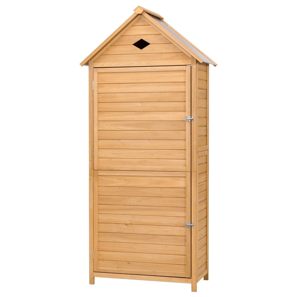 Caseta de Herramientas Cobertizo de Jardín Armario de Madera Compartimiento de Almacenaje 70x35,5x176 cm