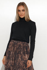 Jersey de cuello alto modelo 158376 Makadamia