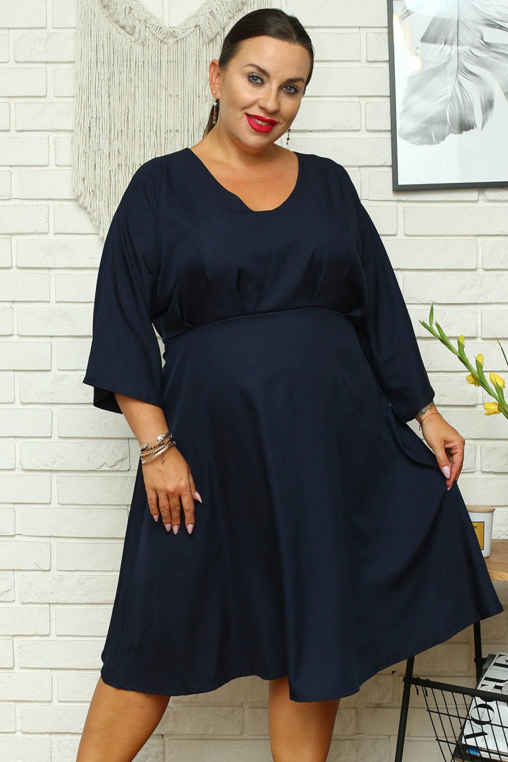 Vestido talla grande modelo 168960 Karko