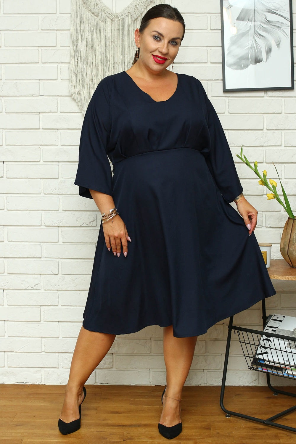 Vestido talla grande modelo 168960 Karko