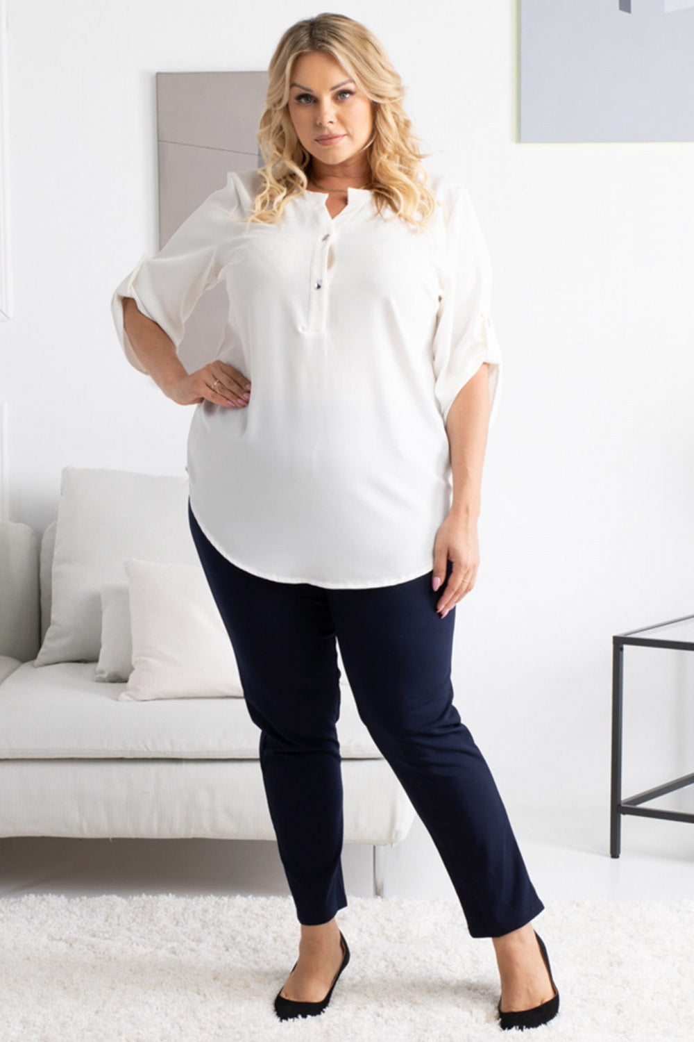 Blusa talla grande modelo 168994 Karko