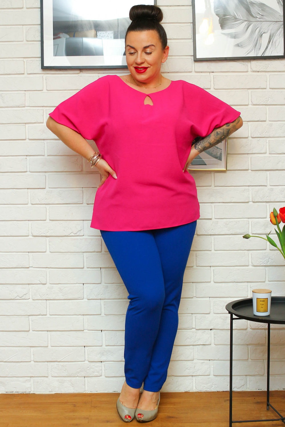 Blusa talla grande modelo 169031 Karko