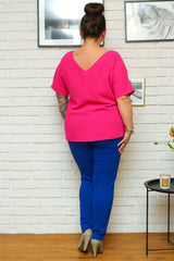 Blusa talla grande modelo 169031 Karko