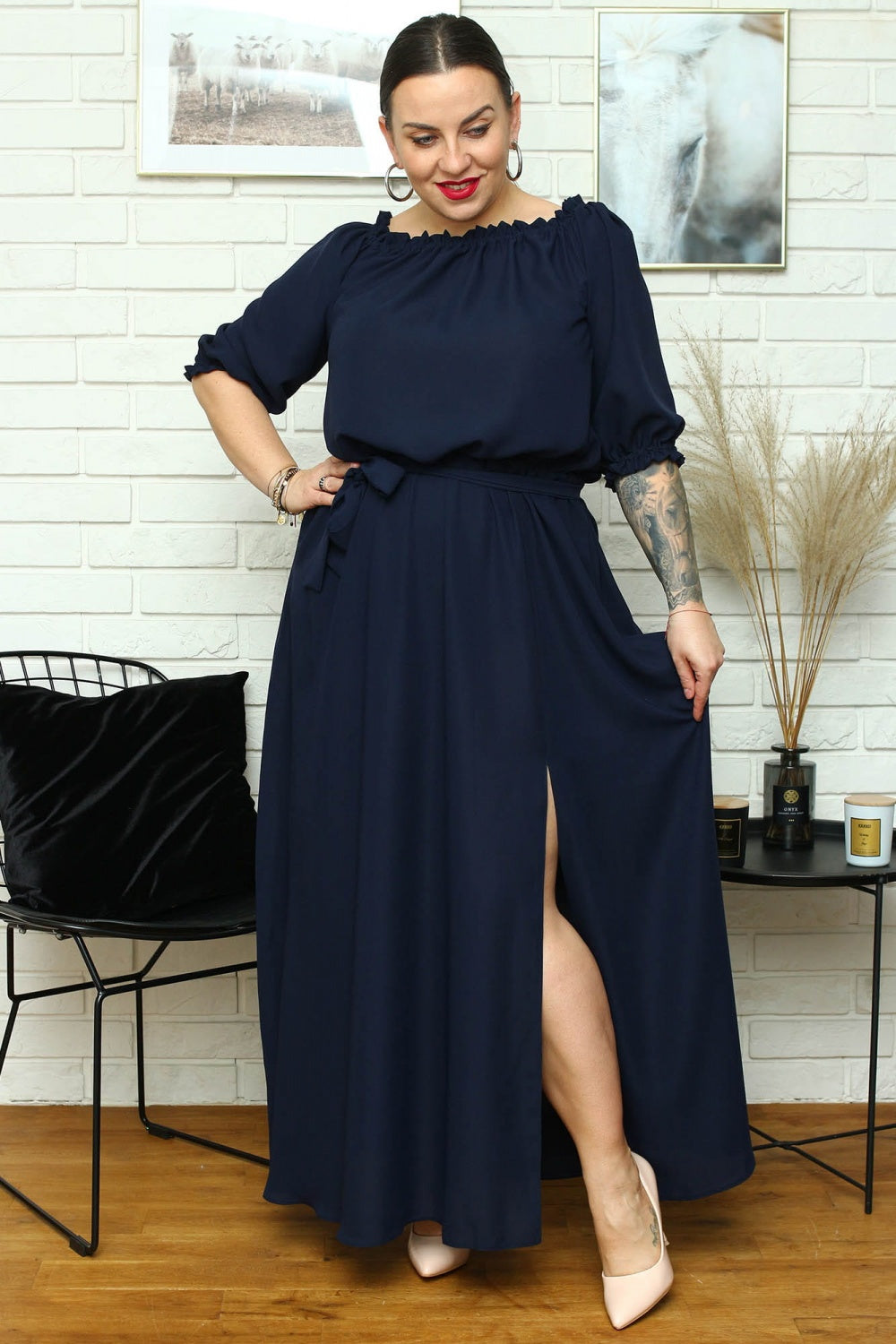 Vestido talla grande modelo 182178 Karko