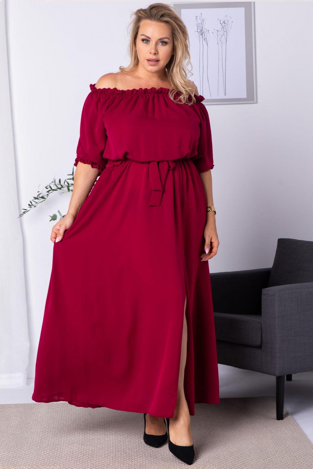 Vestido talla grande modelo 182179 Karko