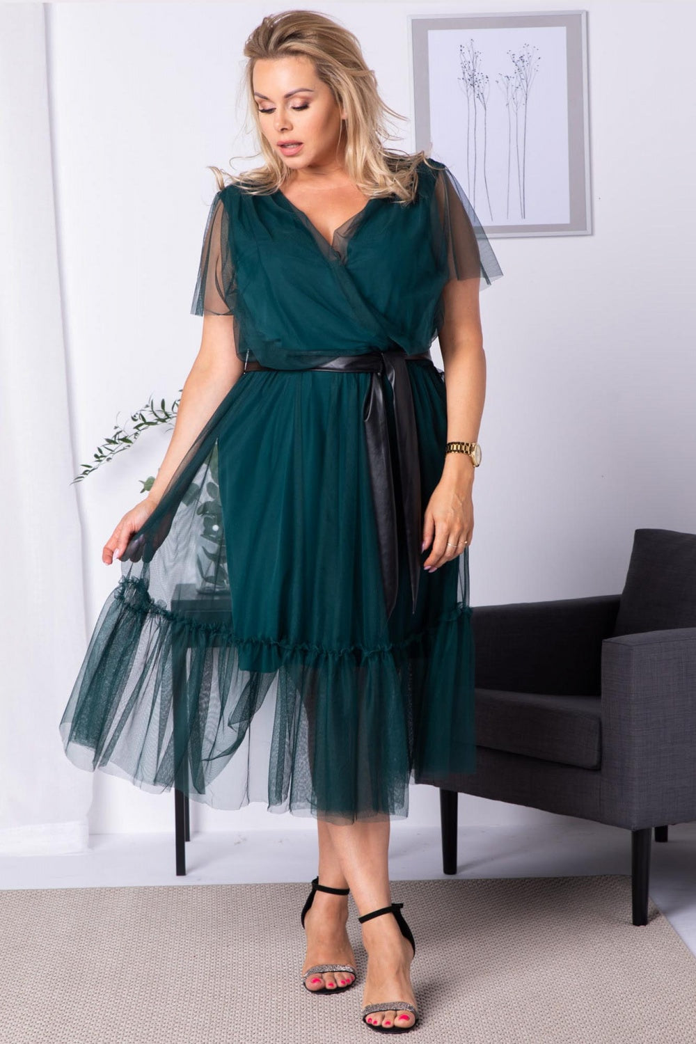 Vestido talla grande modelo 183335 Karko