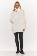 Jersey de cuello alto modelo 185212 Makadamia