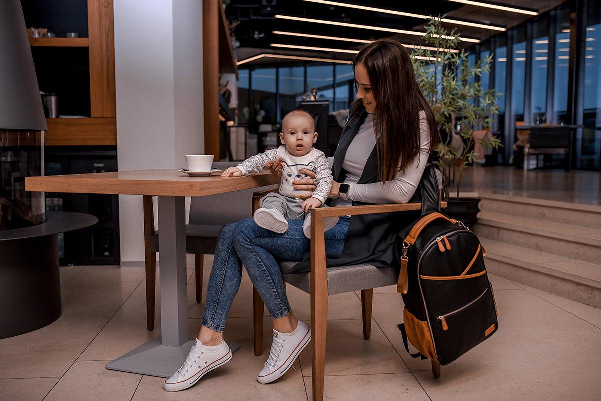 Mochila Grande para Pañales – Black Coffee - ZYOUNAT Boutique